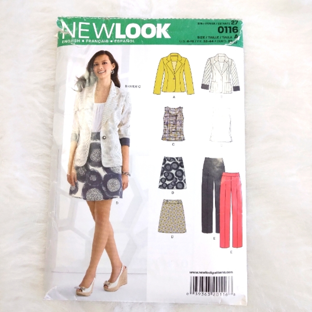 New Look 0016 Misses' Jacket Top Skirt Pants, Size 4-16